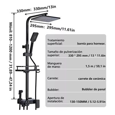 Imagen 2 del producto Columna Ducha Altura Regulable 80-120cm Con Pantalla Digital