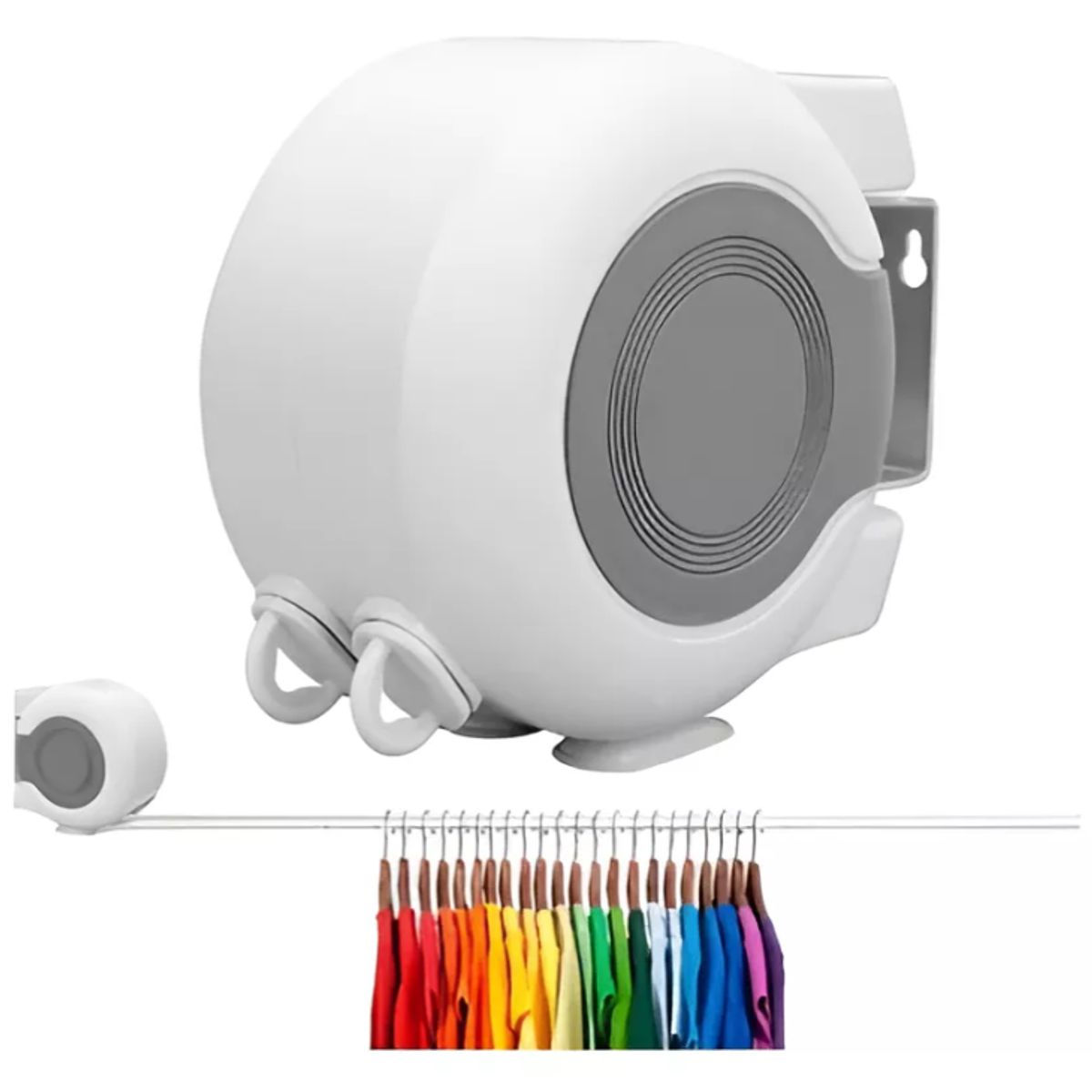 KUANGYE - Tendedero Retractil Colgador Ropa Pared Doble Linea 30m