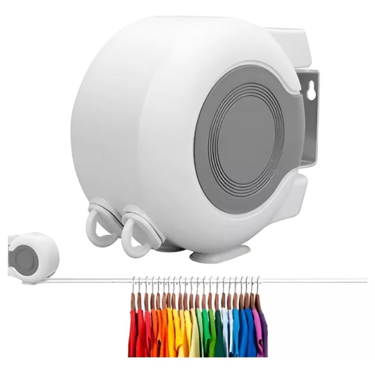 KUANGYE - Tendedero Retractil Colgador Ropa Pared Doble Linea 30m