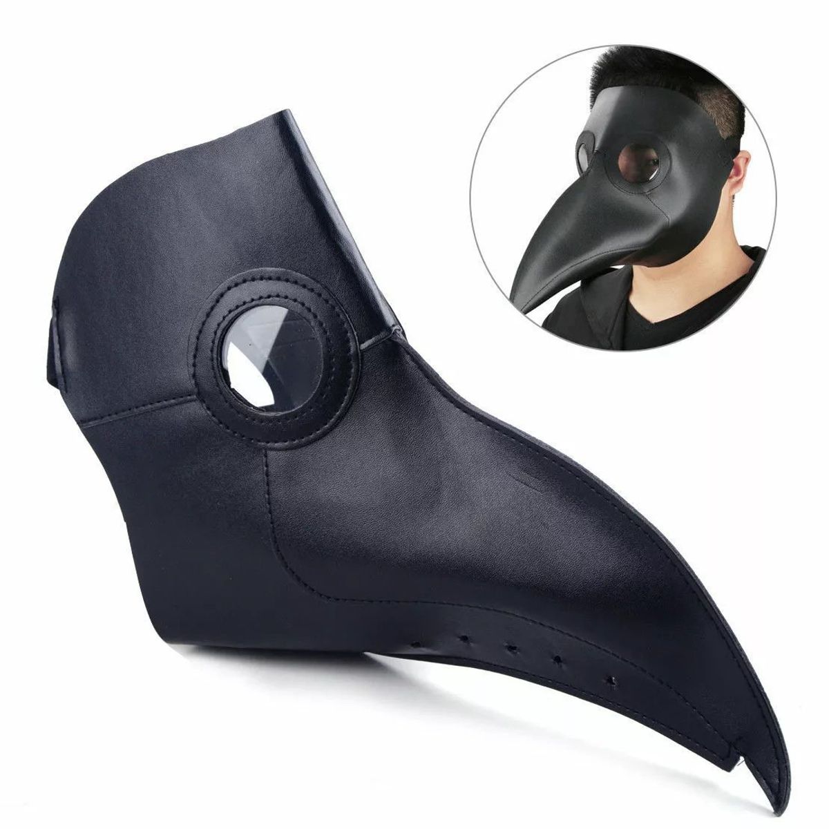 KUANGYE - Máscara Peste Negra Plague Doctor Para Halloween Cosplay