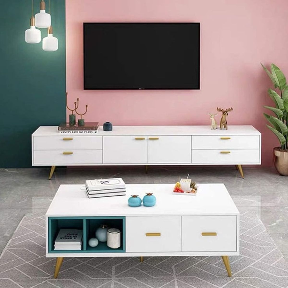 KUANGYE - Pack 4 Pata Metálicas conica 250mm Dorado