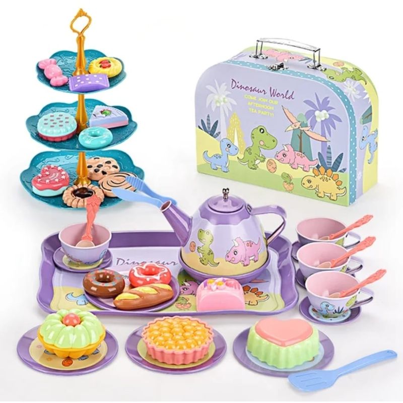 GENERICO - Set De Tazas De Te Maleta De Juguete Para Niñas Dinosaurio