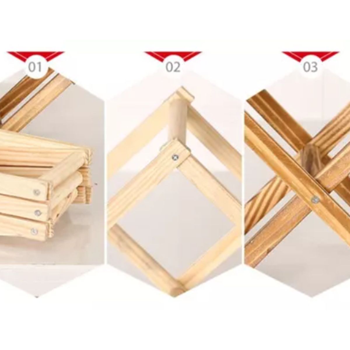 GENERICO - Organizador Plegable De Madera Para 10 Botellas Botellero MARRON CLARO