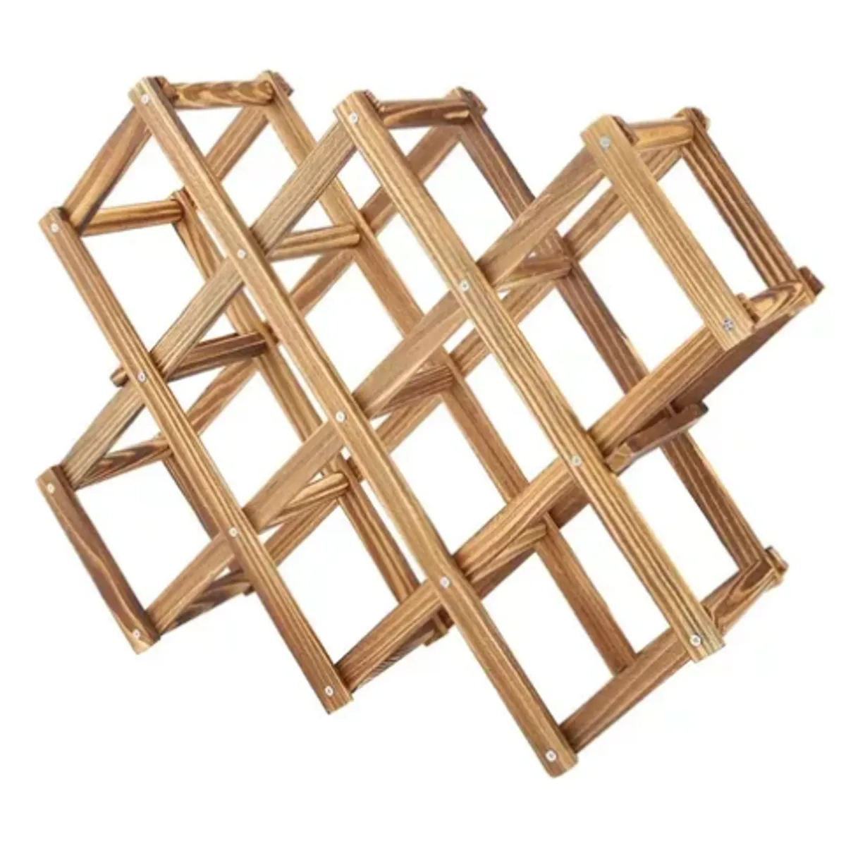 GENERICO - Organizador Plegable De Madera De 10 Botellas Botellero MARRON OSCURO