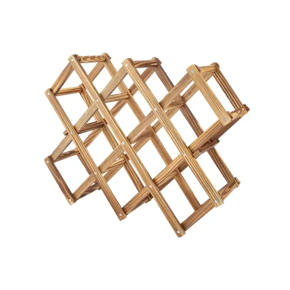 GENERICO - Organizador Plegable De Madera De 10 Botellas Botellero MARRON OSCURO