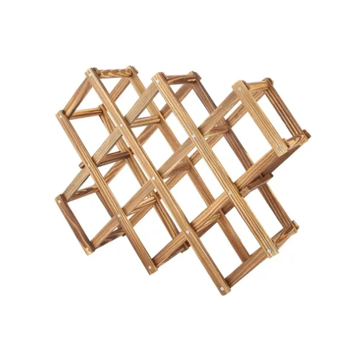 GENERICO - Organizador Plegable De Madera De 10 Botellas Botellero MARRON OSCURO