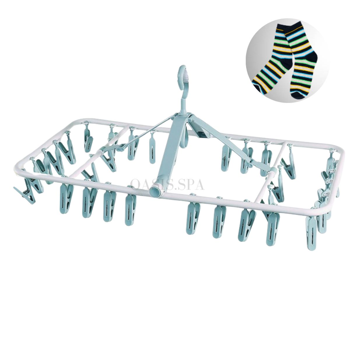 GENERICO - Pinzas Colgador Calcetín Ropa Interior 32 Clips Plegable