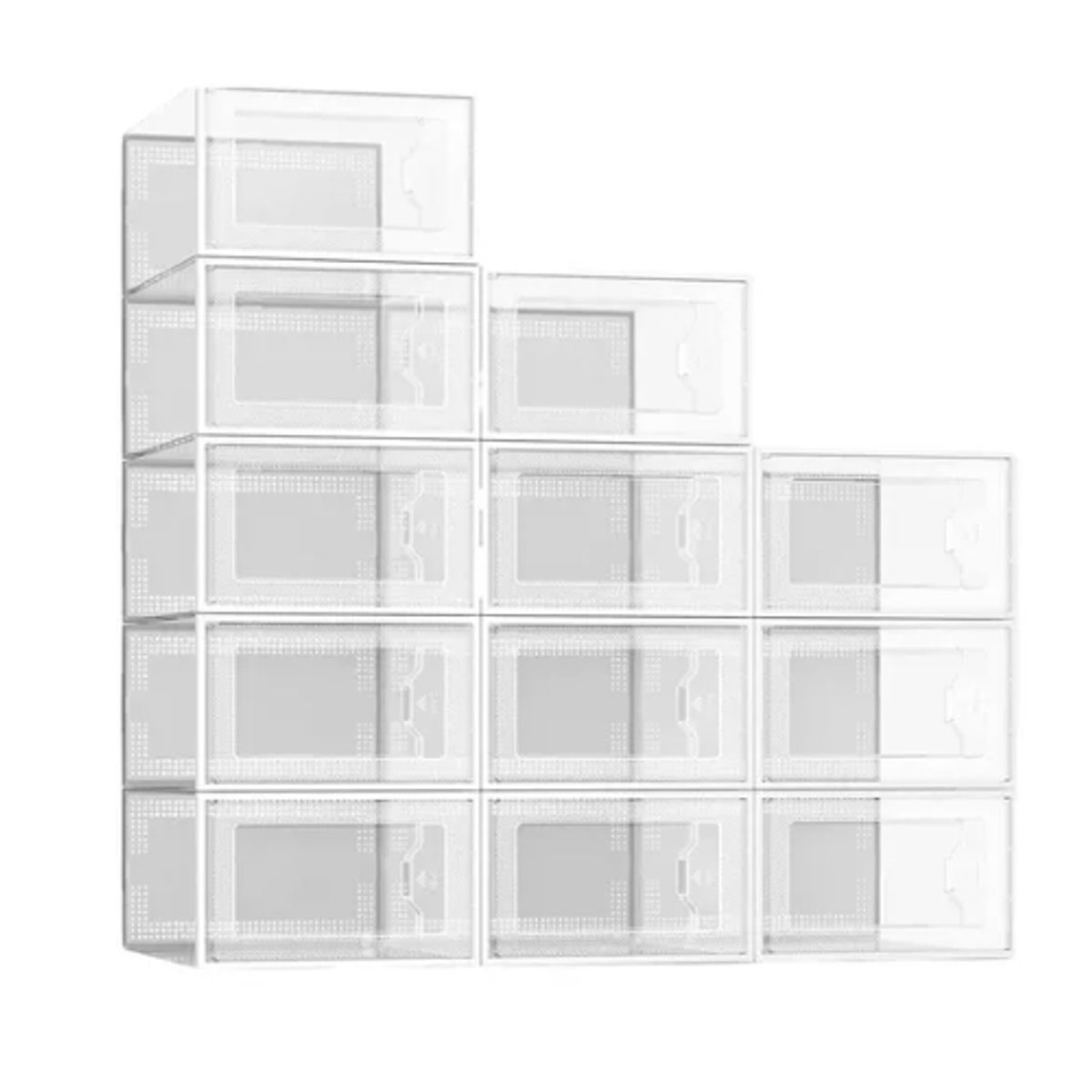GENERICO - Set 4 Caja Organizadora De Zapatos Apilables Y Firme BLANCO