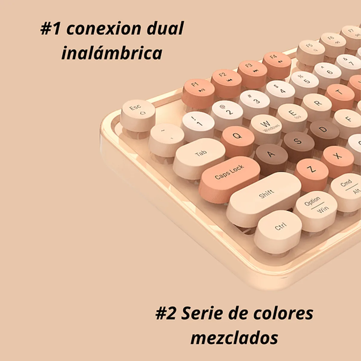 CRUSEC - Teclado + Mouse Inalámbrico Lapiz Labial Retro Mujer Rosa