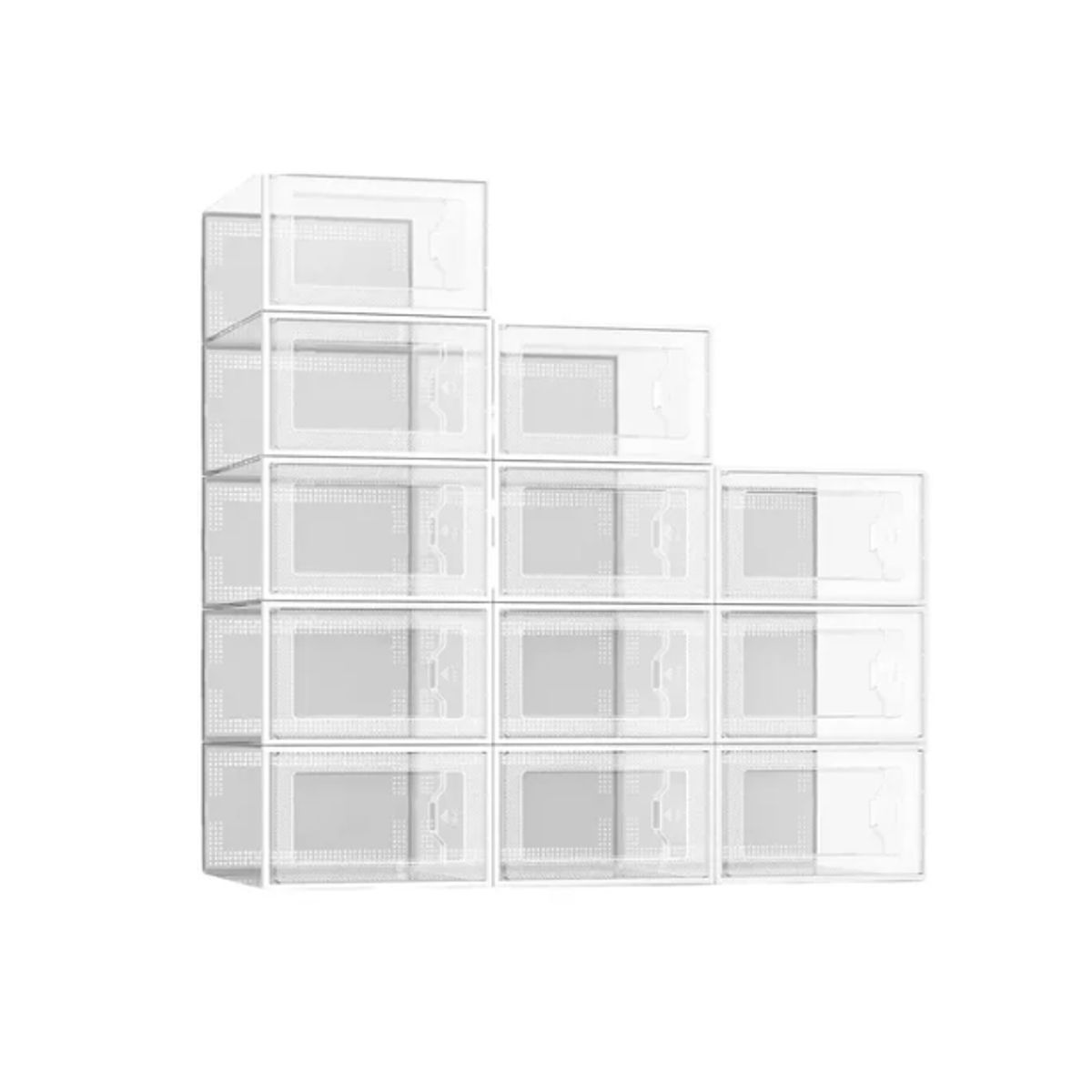 GENERICO - Set 4 Caja Organizadora De Zapatos  Apilables Y Firme BLANCO