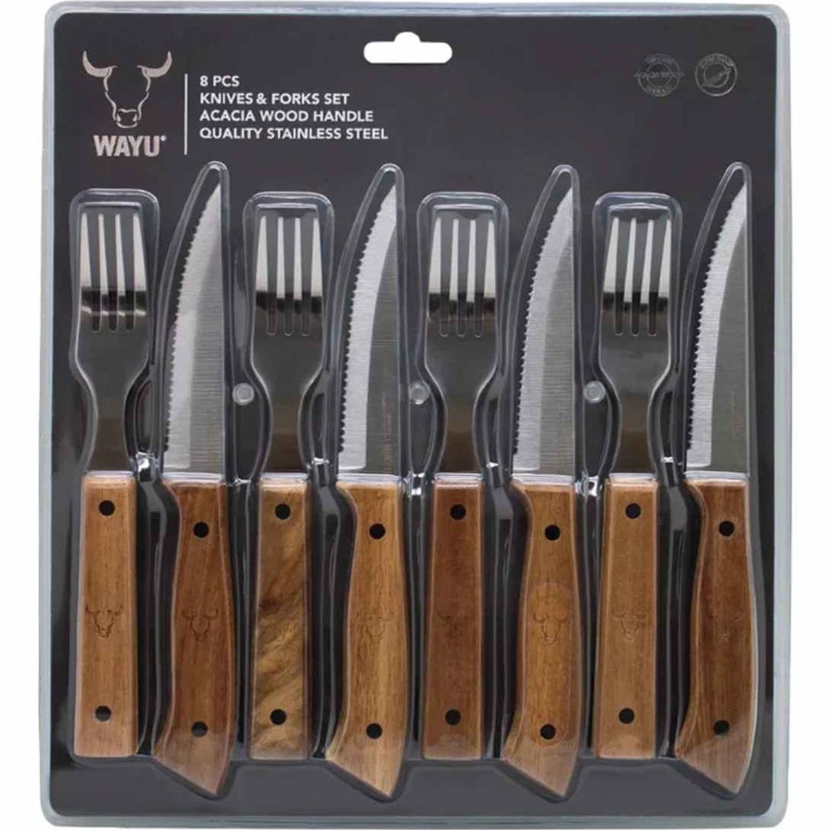 WAYU - SET CUCHILLOS Y TENEDORES PRM 8 PIEZAS WAYU