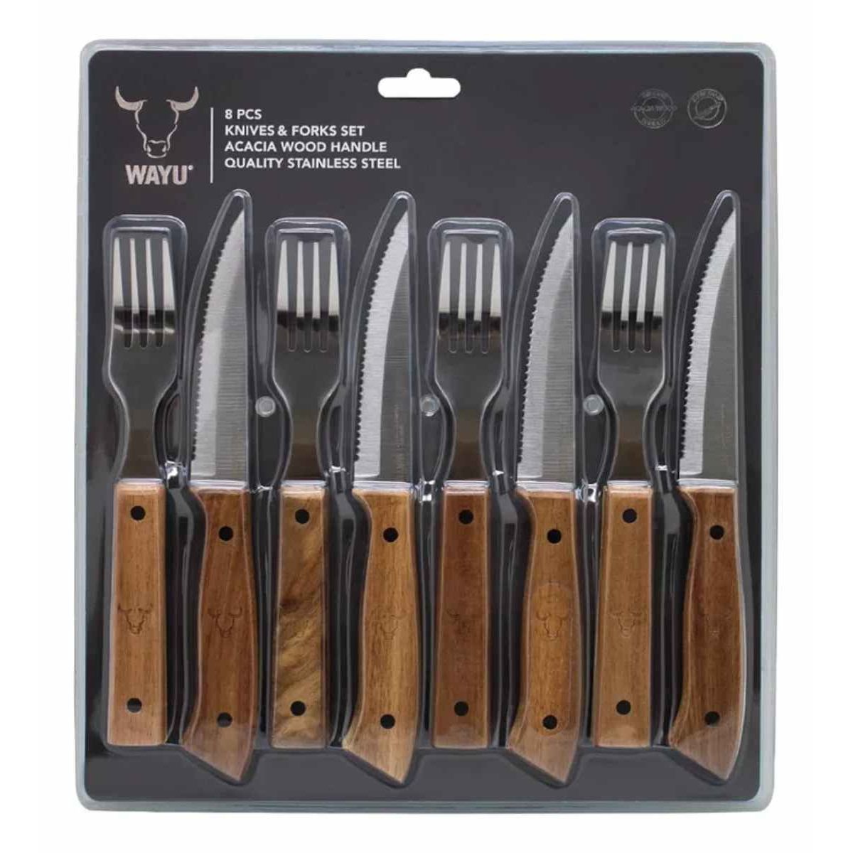 WAYU - SET CUCHILLOS Y TENEDORES PRM 8 PIEZAS WAYU