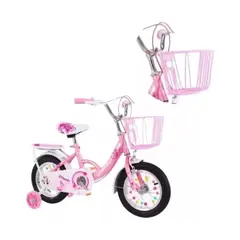 GENERICO - Bicicleta Aro 16 Infantil Con Ruedas De Aprendizaje Rosa