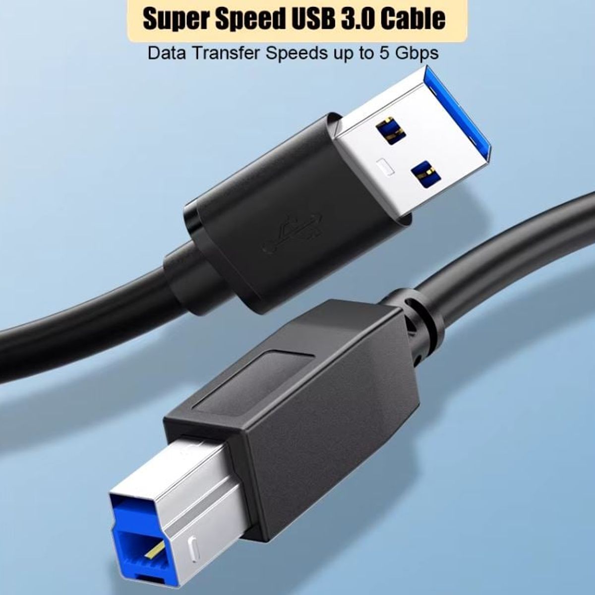 GENERICO - Cable de Impresora USB 3.0 de USB-B a USB-A 1.5 mts
