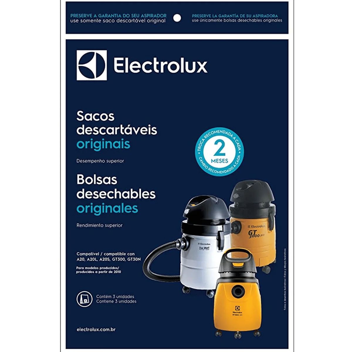 ELECTROLUX - Kit 3 Bolsas Aspiradora Electrolux Gt3000 Pro