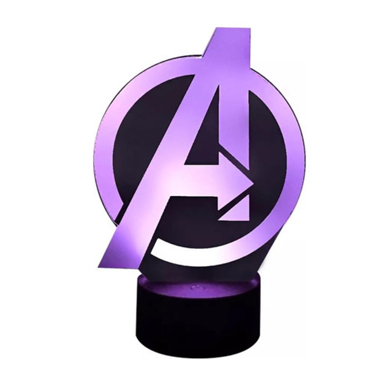 GENERICO - Lámpara Led Logo Avengers De 7 Colores