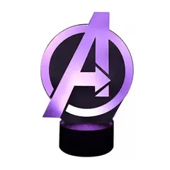 GENERICO - Lámpara Led Logo Avengers De 7 Colores