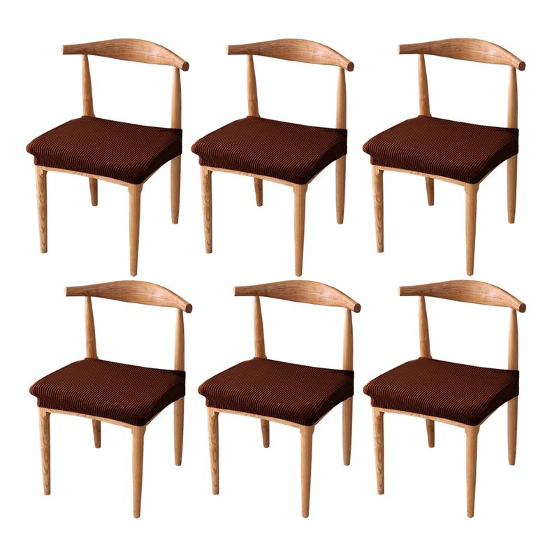 GENERICO - Set De 6 Funda De Cojín De Silla Elástica Sin Respaldo Café