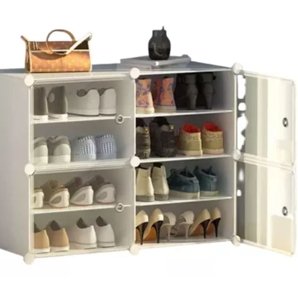 GENERICO - Zapatero Organizador De Zapatos 2 Pisos Estrecho Bonito BLANCO