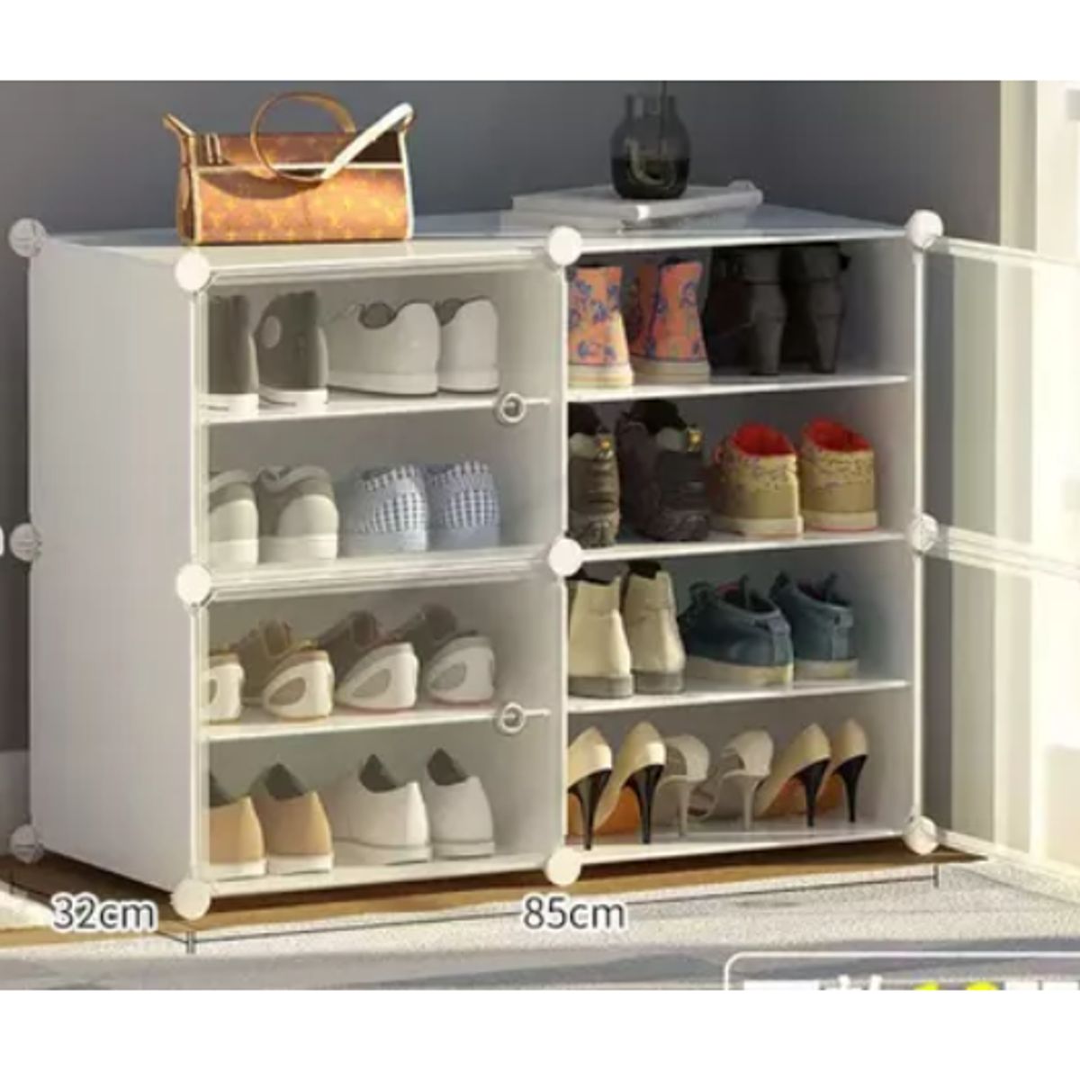 GENERICO - Zapatero Organizador De Zapatos 2 Pisos Estrecho Bonito BLANCO