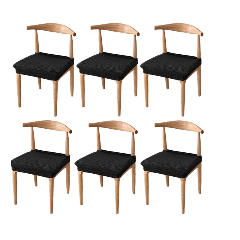 GENERICO - Set De 6 Funda De Cojín De Silla Elástica Sin Respaldo Negro