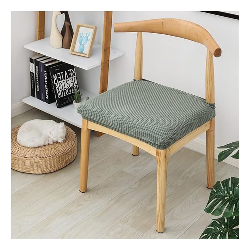 GENERICO - Set De 6 Funda De Cojín De Silla Elástica Sin Respaldo Verde