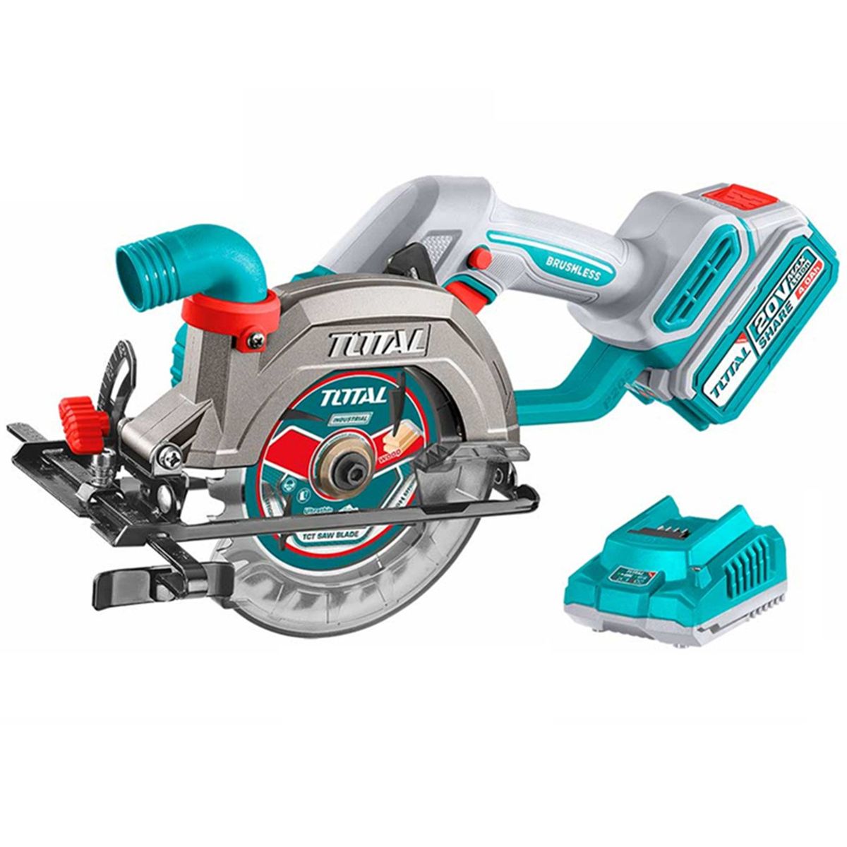 TOTAL TOOLS - Sierra Circular Inalámbrica 20v Bat+ Carg Total Tsli14021