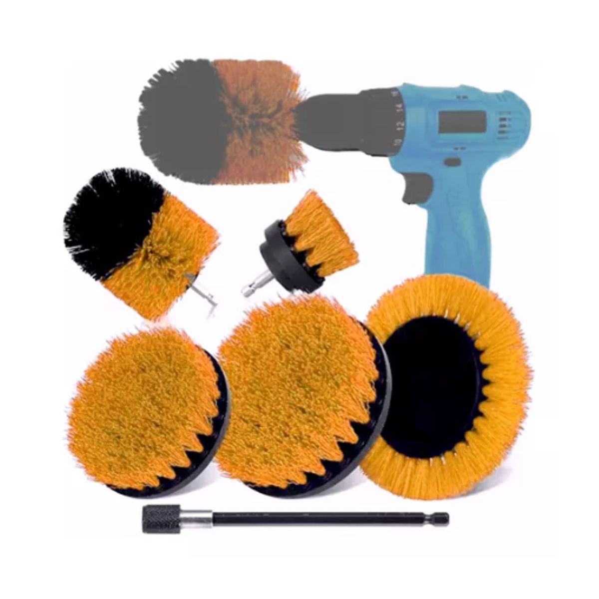 GENERICO - Limpieza De Auto Y Hogar Set Cepillos Taladro 6 Piezas