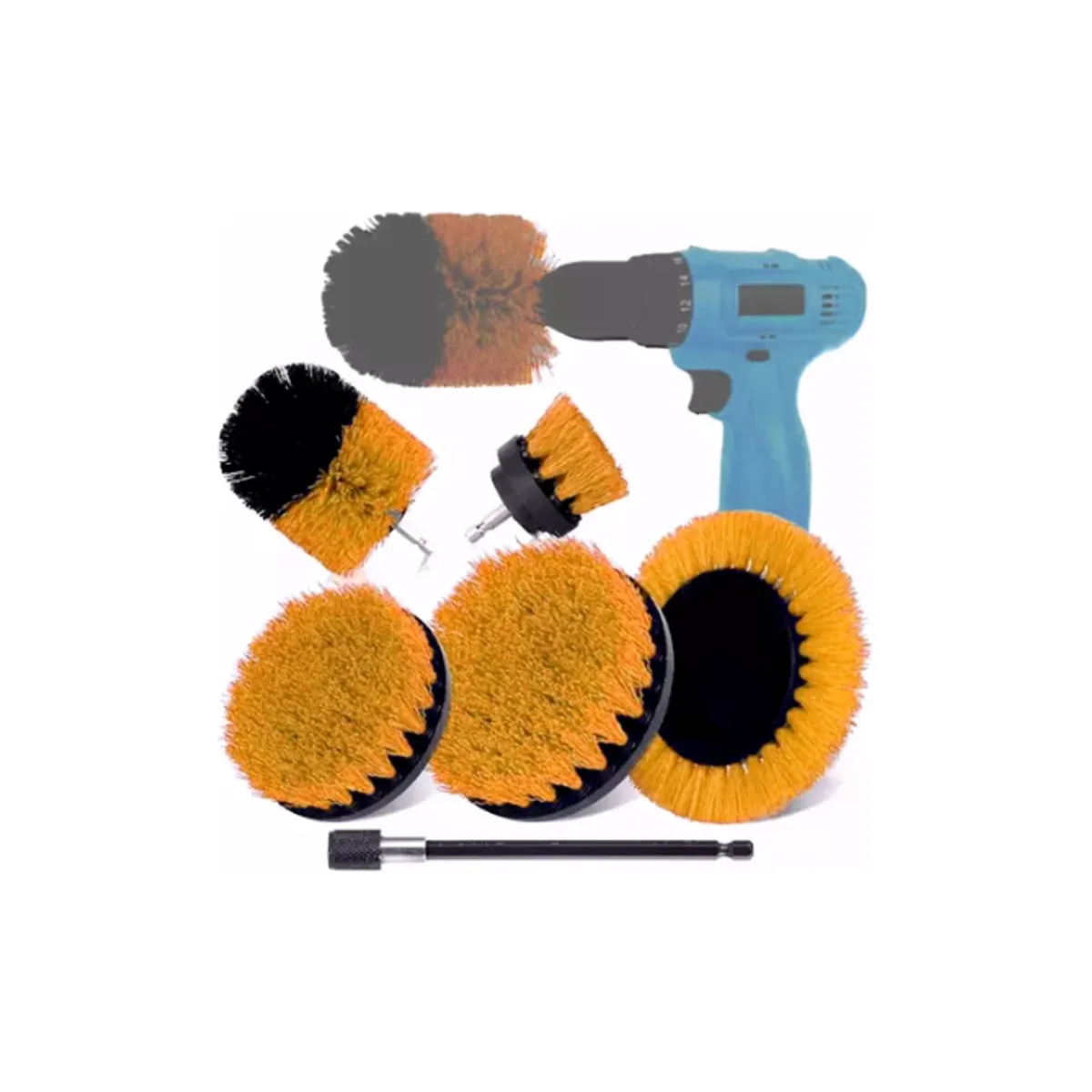 GENERICO - Limpieza De Auto Y Hogar Set Cepillos Taladro 6 Piezas