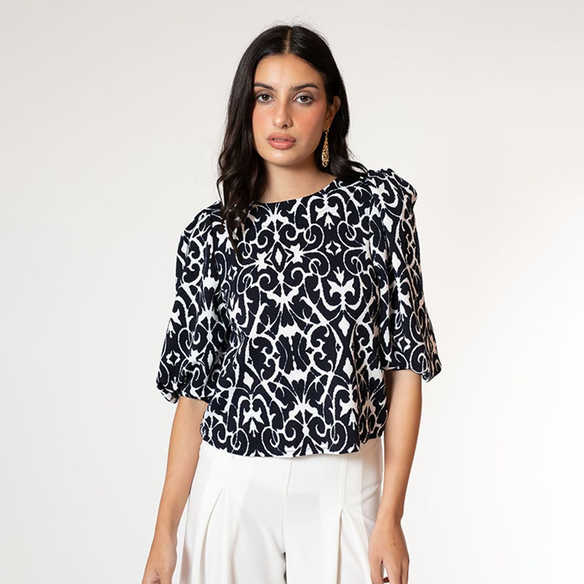 NATALIA SEGUEL - Polera Abril Manga Corta Tribal Natalia Seguel