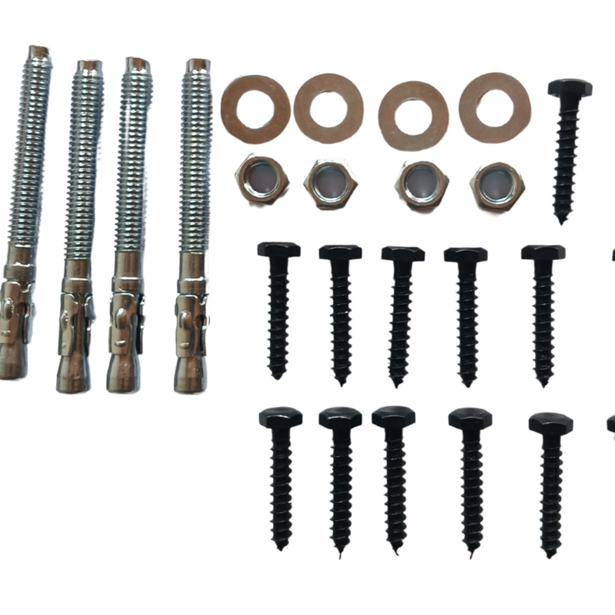 VARIOS - KIT PERNOS ANCLAJE Y TIRAFONDO PARA BASES DE PILARES MODELO 4 ALETAS