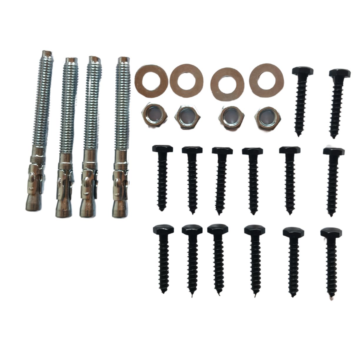 VARIOS - KIT PERNOS ANCLAJE Y TIRAFONDO PARA BASES DE PILARES MODELO 4 ALETAS