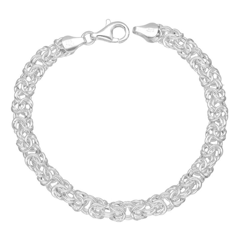 GENERICO - Pulsera Camino Del Inca Bizantina Plata Fina Italiana Moda