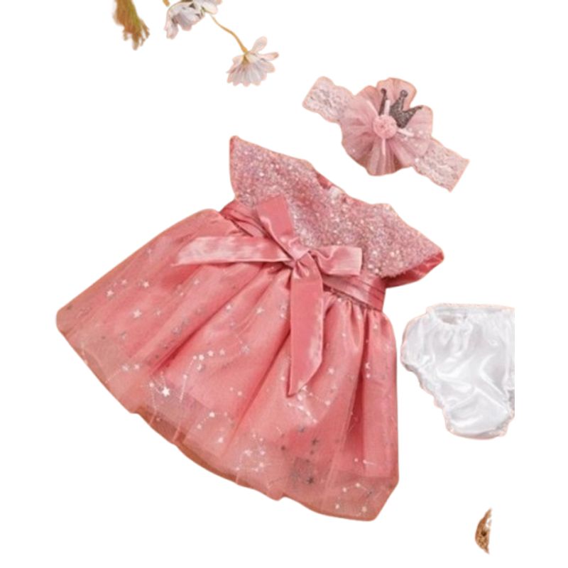 GENERICO - Ajuar para muñeca Reborn 55cm- 4 pzs-rosado oacuro