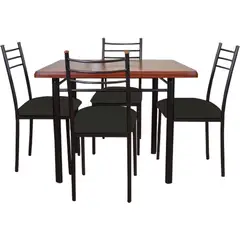 RECUTEX - COMEDOR RANCO METAL MADERA 4 SILLAS