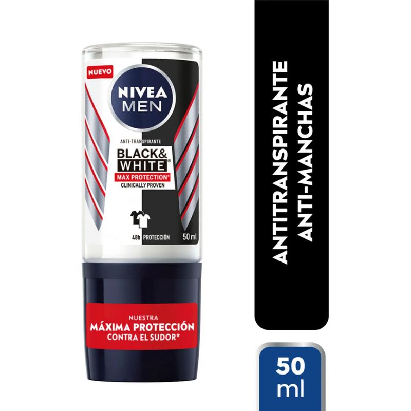 NIVEA - NIVEA DESODORANTE ROLLON B&W MAXIMA PROTECCION MEN X 50 ML.-