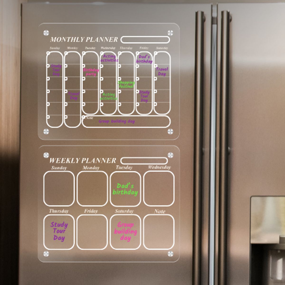 GENERICO - Set Pizarra Calendario Organizadora Para Refrigerador