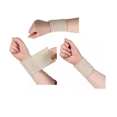 GENERICO - Par Venda Muñequera Elastica Ortopedica Compresión Muñeca