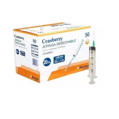 CRAMBERRY - Jeringa Desechable 20cc 21g X 1 1/2 Luer Slip Caja 50 Unid.