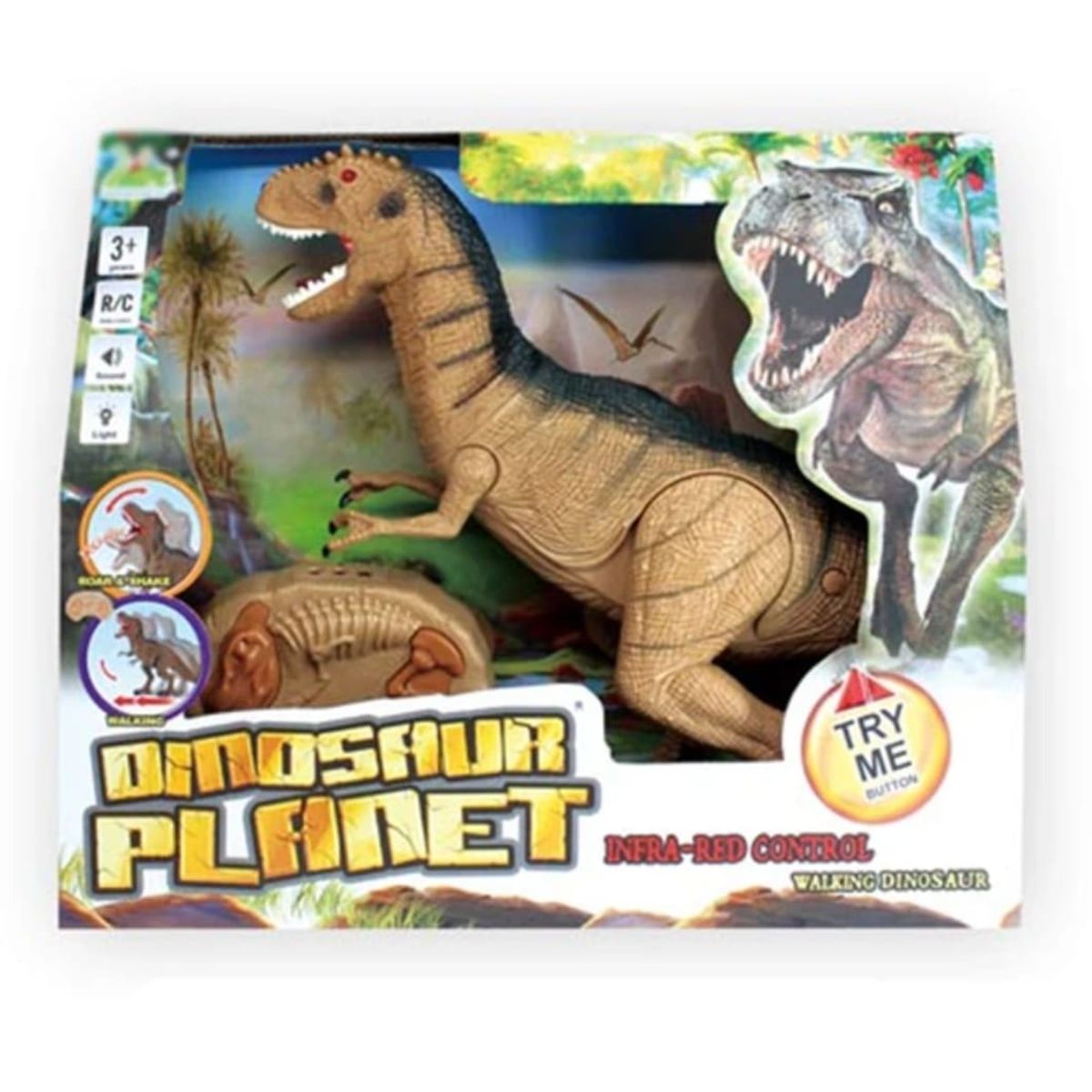 GENERICO - DINOSAURIO CONTROL REMOTO GRANDE 52 CM LUZ SONIDO