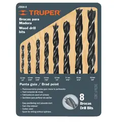 TRUPER - Juego De Brocas 8 Piezas , uso en Madera