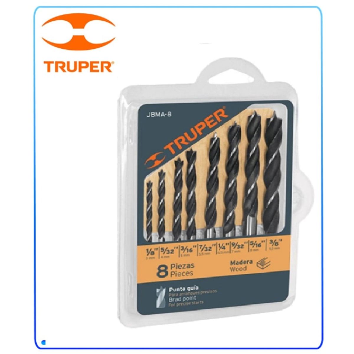TRUPER - Juego De Brocas Truper  8 Piezas , uso en Madera