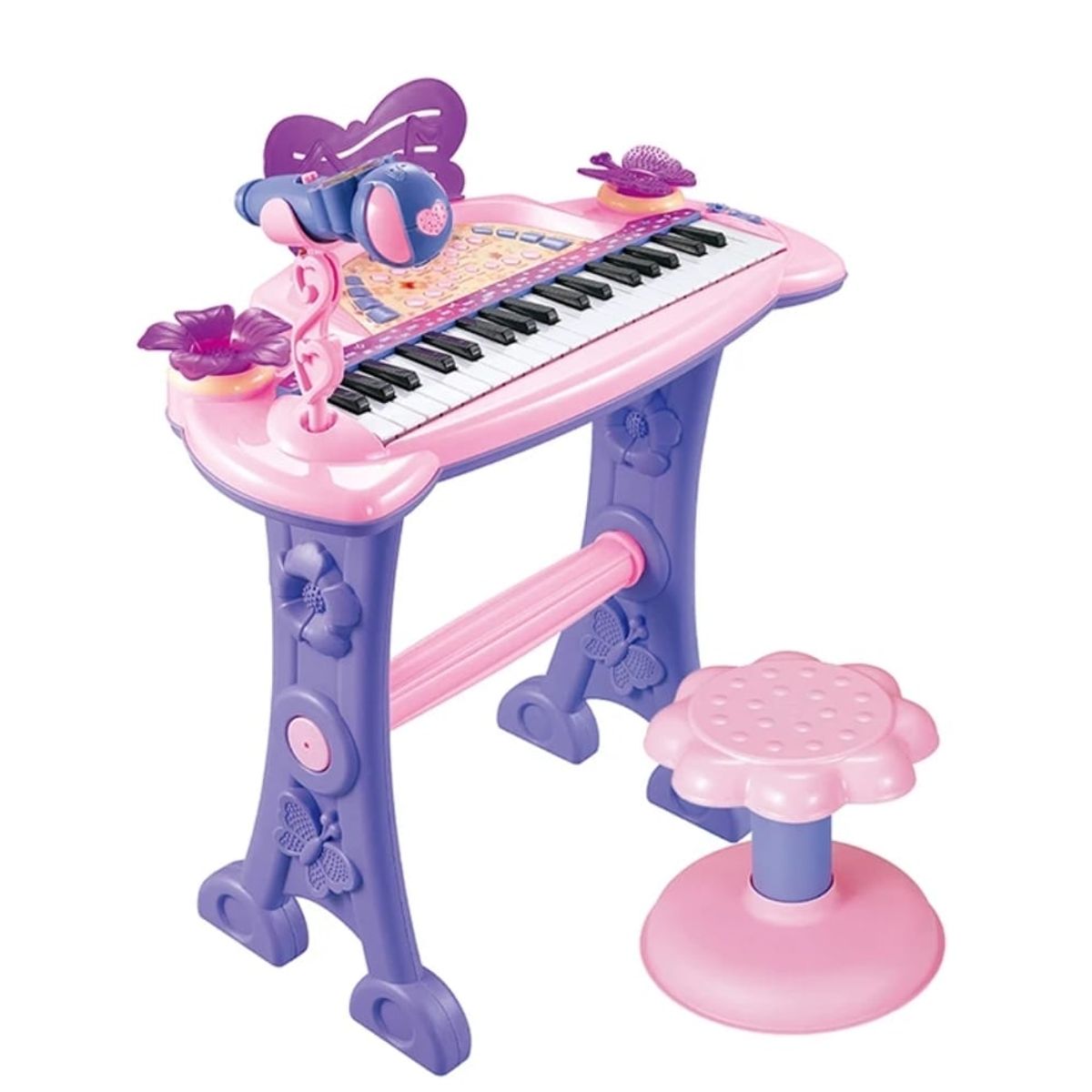 GENERICO - PIANO TECLADO 37 TECLAS MICROFONO CON CONECTOR MP3 Y LUZ