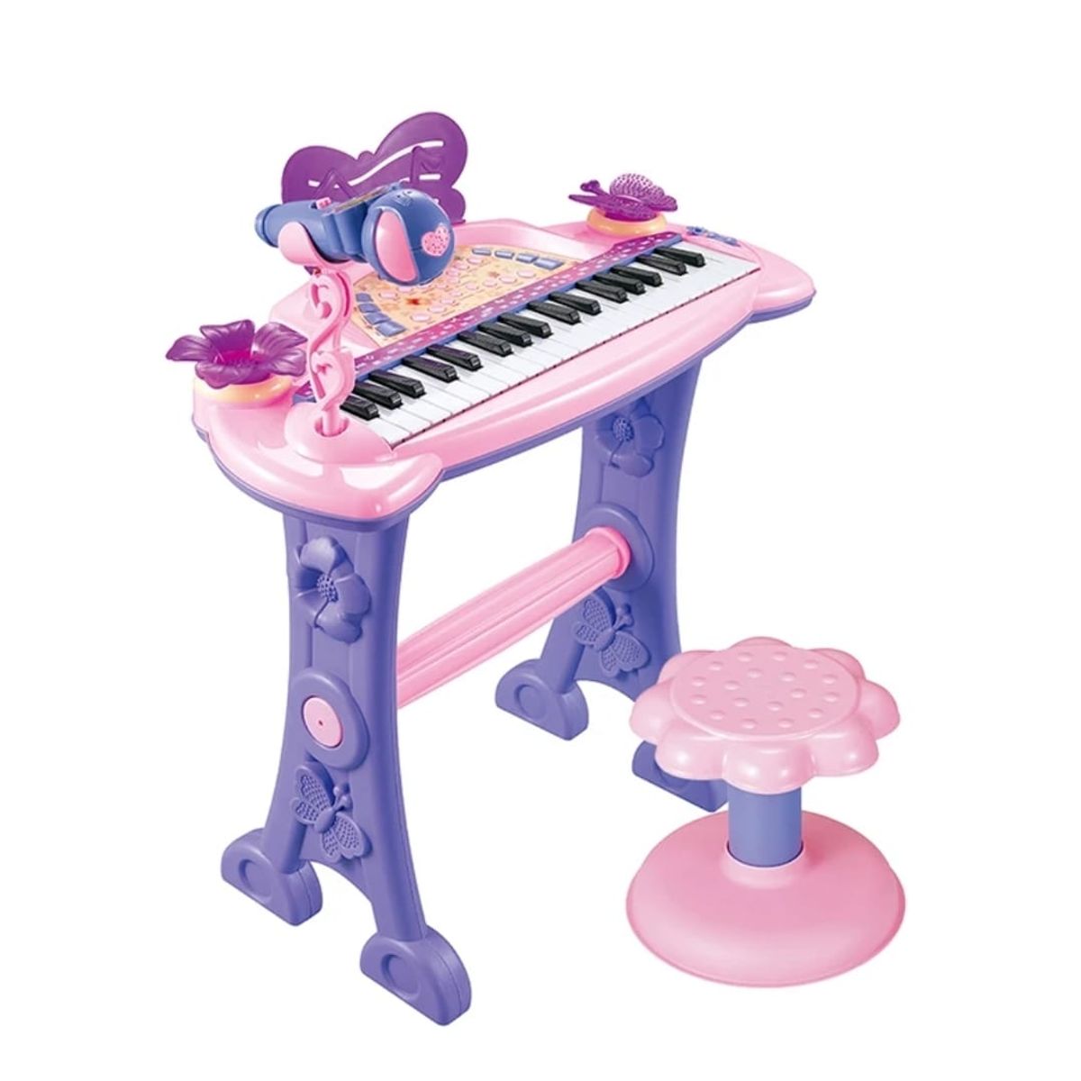 GENERICO - PIANO TECLADO 37 TECLAS MICROFONO CON CONECTOR MP3 Y LUZ