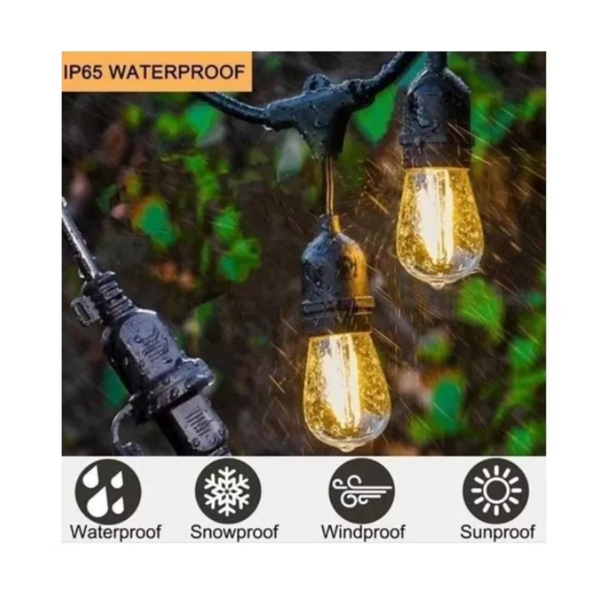 GENERICO - Guirnalda Con Panel Solar 10 Ampolletas 5 Metros Iluminacion Led