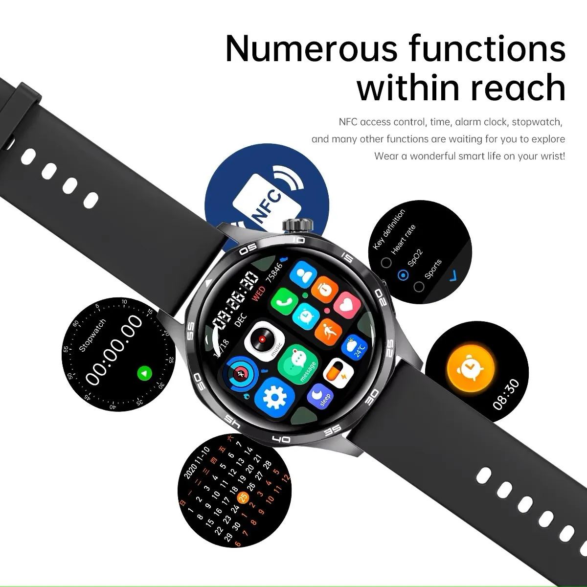 GENERICO - Smartwatch Reloj Inteligente GT5 PRO Salud Conectividad 247 IP67 Compatible IOS Android Deporte