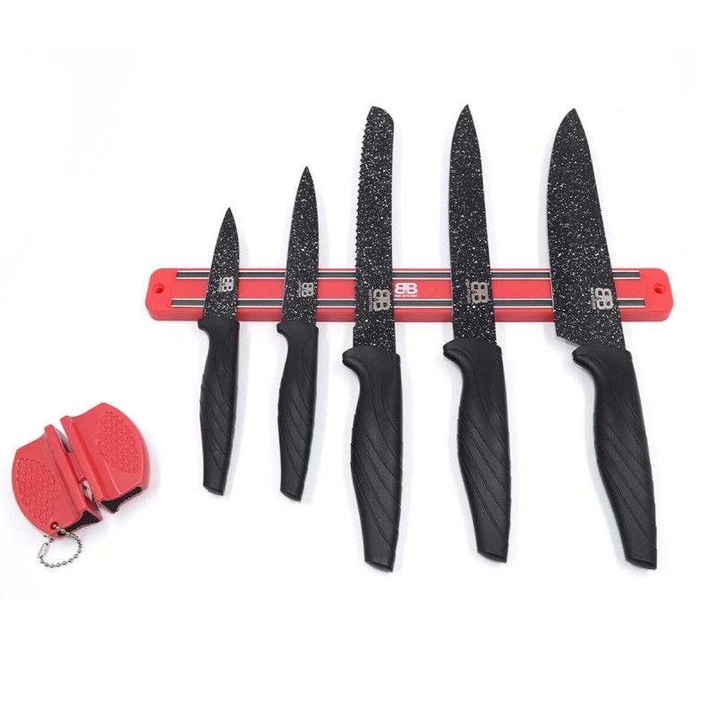 B&B - Set de 5 Cuchillos + Afilador + Barra Magnética B&B Kitchen BB-5070
