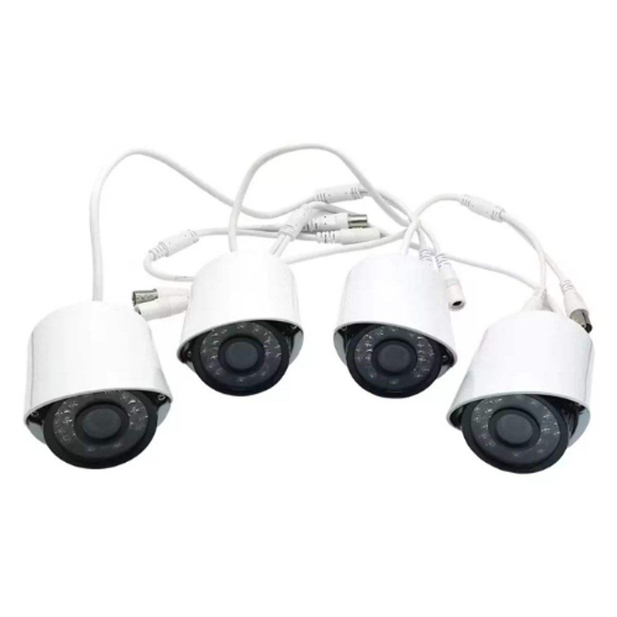 GENERICO - Kit 4 Camaras De Seguridad + Dvr Cctv Interior y Exterior Visión Nocturna