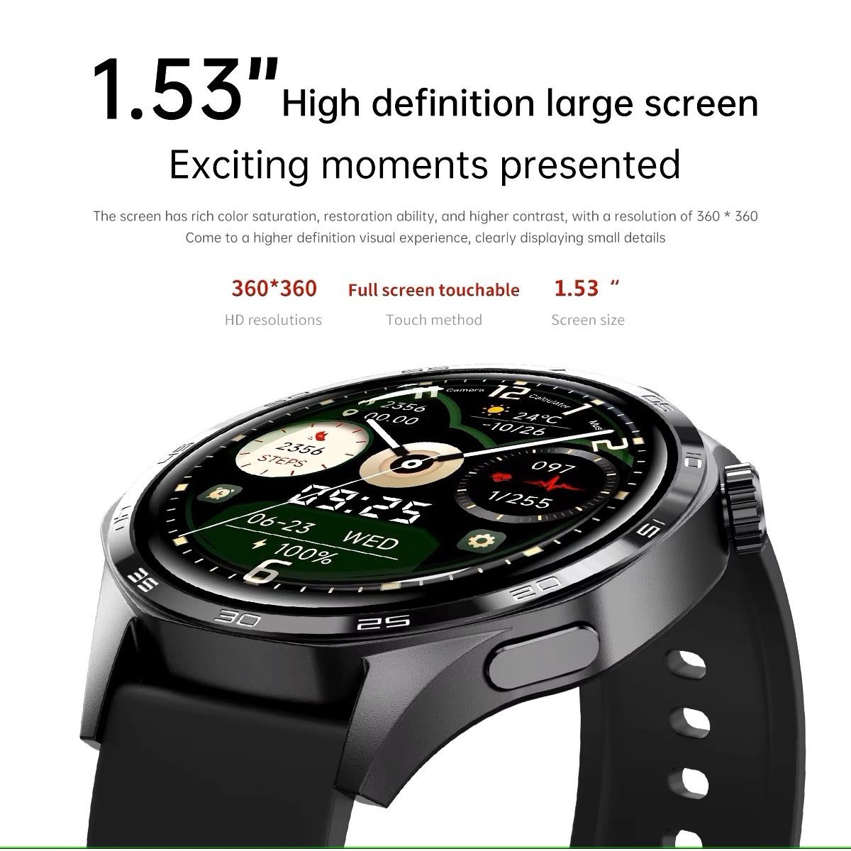 GENERICO - Smartwatch Pantalla HD Llamadas Bluetooth Monitoreo de Salud IP67