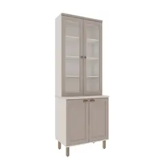 DF HOME - Despensa Alta 2 Puertas de Vidrio 800 Studio - Fendi 1533.0003
